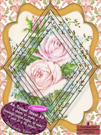 Pale Roses A4 Diamond Tunnel Topper Kit