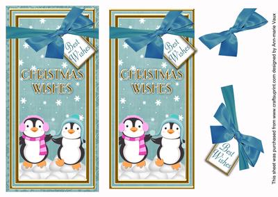 Teal Penguin Duo Christmas Wishes Dl Topdown Step by Step