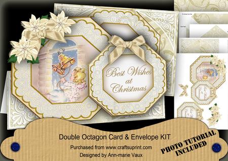 Angel Bell Best Wishes at Christmas Double Octagon Card Kit