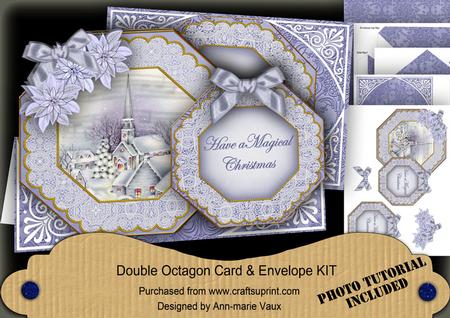 Blue Church Magical Christmas Double Octagon Card Kit