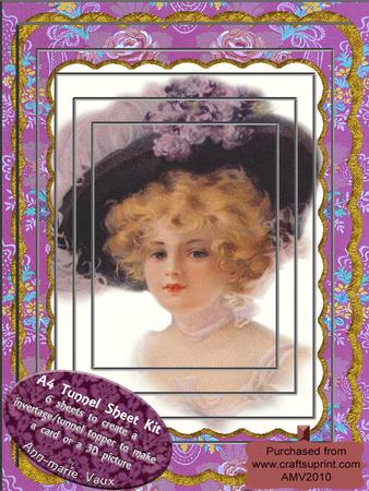 Lilac Bonnet Lady A4 Tunnel Topper Kit