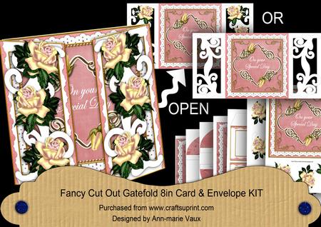 Lpink Rose Special Day Fancy Swirl Gatefold Card & E Kit
