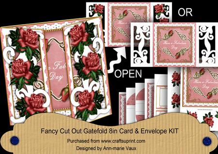 Dpink Rose Fabulous Day Fancy Swirl Gatefold Card & E Kit
