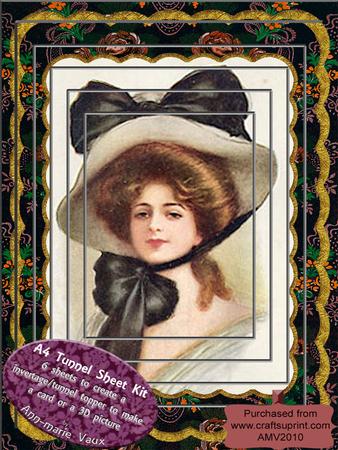 Black Bonnet Lady A4 Tunnel Topper Kit