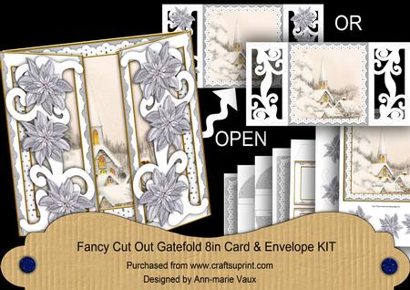 Ice Church Silver Fancy Swirl Gatefold Card & E Kit