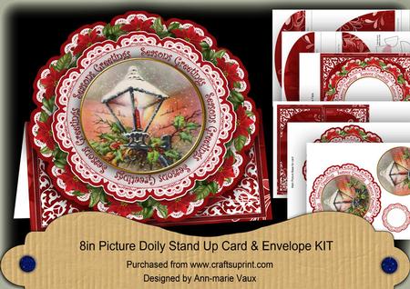 Red Lantern Seasons Greetings Picture Doily C & E Kit