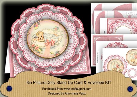 New Baby Girl Its a Girl! Picture Doily C & E Kit