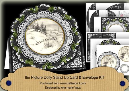 Christmas Cabin Winter Wonderland Picture Doily C & E Kit