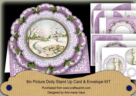 Lilac Snscene Christmas Happy N Year Picture Doily C & E Kit