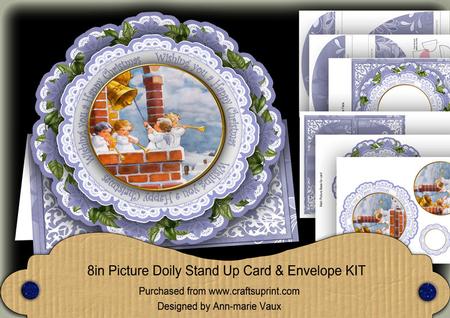 Bell Pulling Angels Happy Christmas Picture Doily C & E Kit