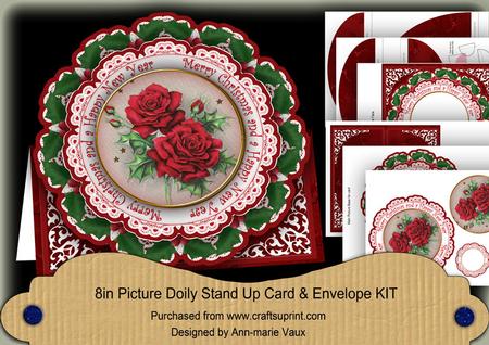 Christmas Roses m Christmas Hn Year Picture Doily C & E Kit