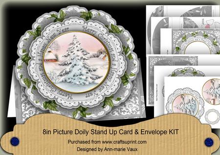 Snow Tree m Christmas Hnyear Picture Doily C & E Kit