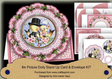 Pink Loveducks Happy Anniversary Picture Doily C & E Kit