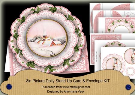 Pink Village Happy Christmas Picture Doily C & E Kit