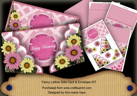 Pink Daisy Birthday Fancy Lattice 3D Card Kit