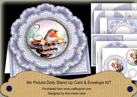 Blue Robin Happy Christmas Picture Doily C & E Kit