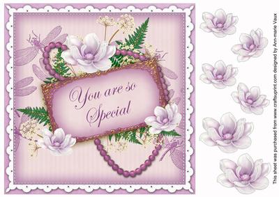 Lilac Magnolia You Are Special 8in Decoupage Topper