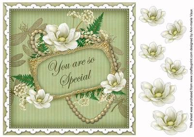 Olive Magnolia You Are Special 8in Decoupage Topper