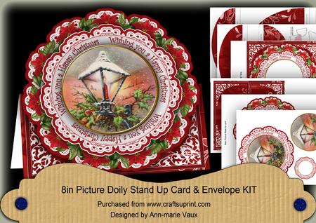 Clantern Red Wu Happy Christmas Picture Doily C & E Kit