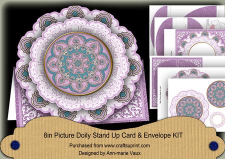 Art Deco Lilac 50th Birthday Picture Doily C & E Kit