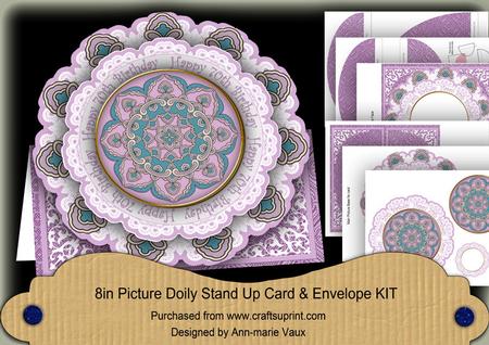 Art Deco Lilac 70th Birthday Picture Doily C & E Kit