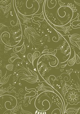 Olive Floral Lace Darks A4 Backing Paper