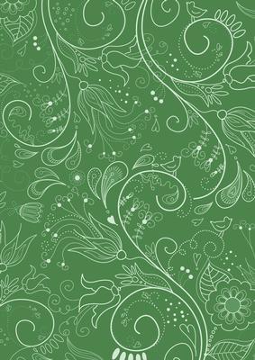 Mid Green Floral Lace Darks A4 Backing Paper