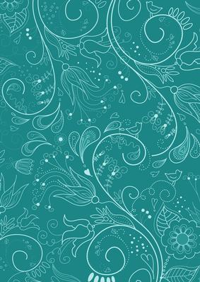 Teal Floral Lace Darks A4 Backing Paper