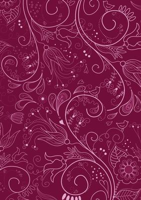 Cerise Floral Lace Darks A4 Backing Paper