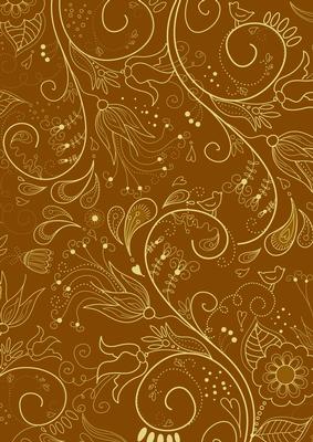 Gold Floral Lace Darks A4 Backing Paper