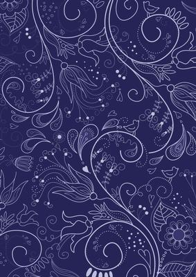 Dark Blue Floral Lace Darks A4 Backing Paper
