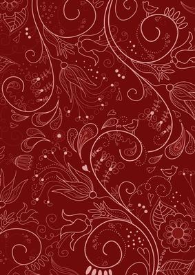 Dark Red Floral Lace Darks A4 Backing Paper