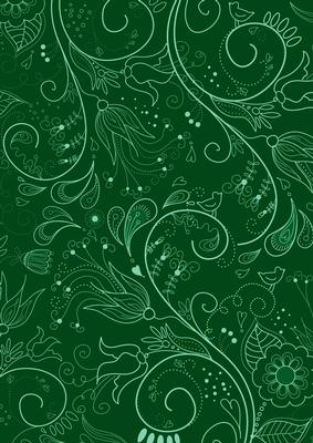 Dark Green Floral Lace Darks A4 Backing Paper