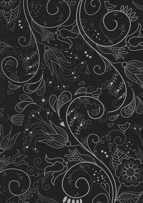 Black Floral Lace Darks A4 Backing Paper