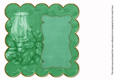 Darkgreen Candle Lantern All Colour 8in Scallop Insert Panel