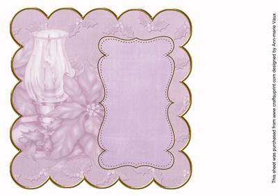 Lilac Candle Lantern All Colour 8in Scallop Insert Panel