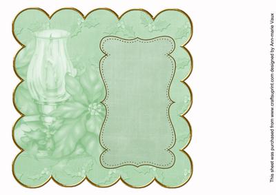 Mid Green Candle Lantern All Colour 8in Scallop Insert Panel