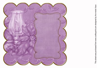 Purple Candle Lantern All Colour 8in Scallop Insert Panel
