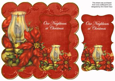 Red Candlelantern Neighbours at Christmas 8in Scallop Topper