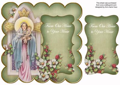 Olive Mother Mary Our House to Your House 8in Scallop Topper