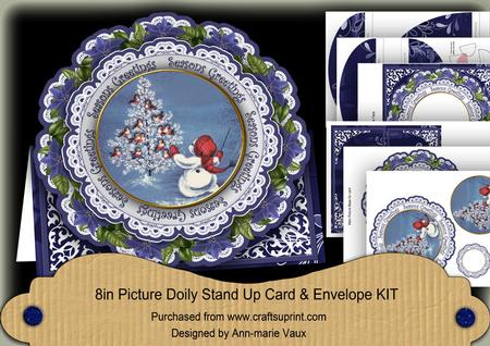 Singing Birdies Seasons Greetings 3D Picture Doily C & E Kit