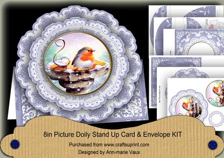 Blue Robin Across the Miles 3D Picture Doily C & E Kit