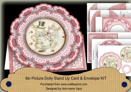 Love Bunnies Congratulations 3D Picture Doily C & E Kit