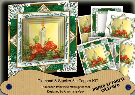 Scandle Green Happy Christmas Hny Diamond Megacoupage Cf Kit