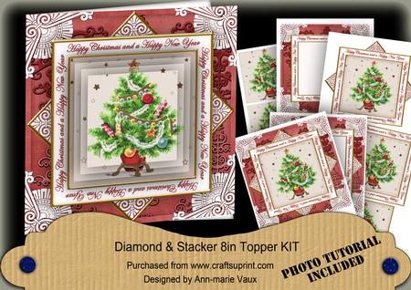 Elegant Tree Happy Christmas Hny Diamond Megacoupage Cf Kit