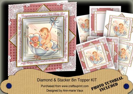 New Baby Girl Congratulations Diamond Megacoupage Cf Kit