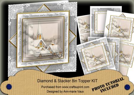 Ice Church Happy Christmas Hny Diamond Megacoupage Cf Kit