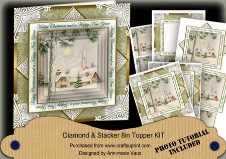 Winter Pub Happy Christmas Hny Diamond Megacoupage Cf Kit