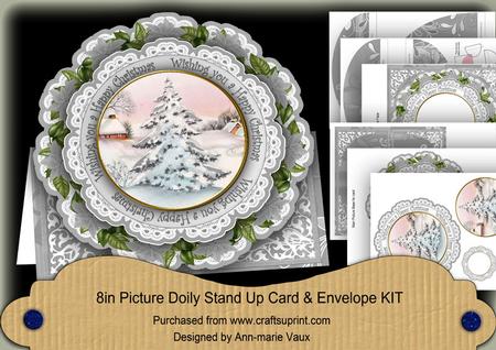 Snow Tree Wu Happy Christmas 3D Picture Doily C & E Kit