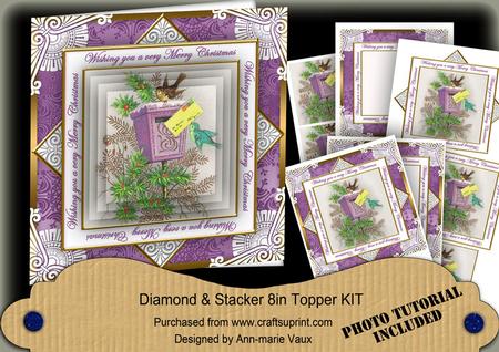Lilac Postbox Wu Merry Christmas Diamond Megacoupage Cf Kit